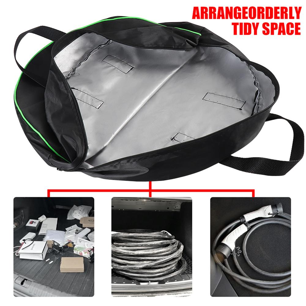 Car Charge Cable Storage Box Charging Gun Organiser Bag for Volkswagen VW Rline Golf 6 7 GTD Touareg 4 Motion Passat Polo Jetta Zk6