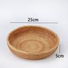Multipurpose Rattan Storage Tray Round Wicker Basket Handwoven Storage Basket  Snack Presentation
