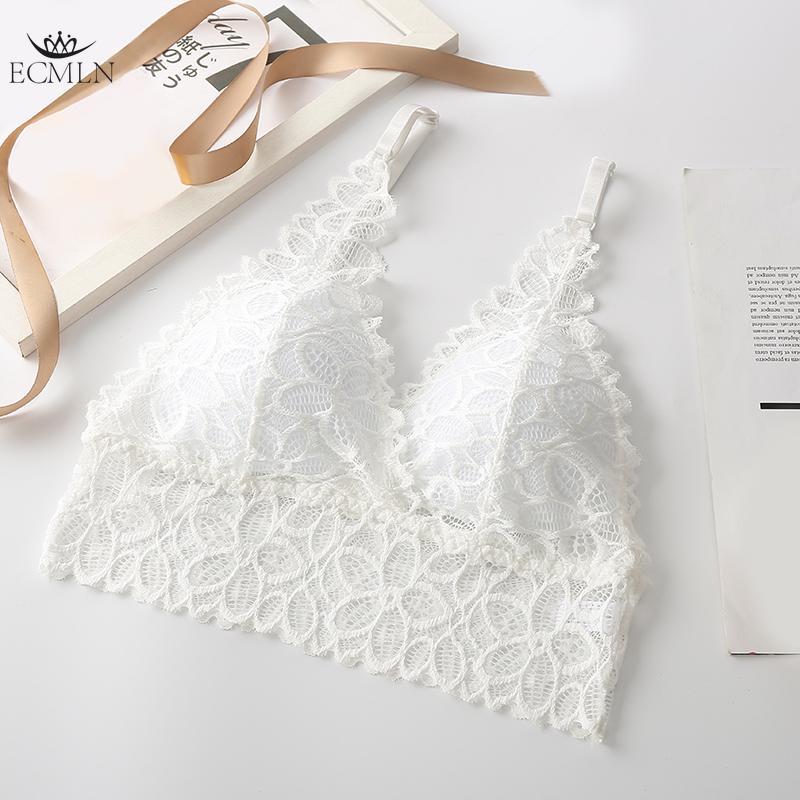 

Кружевные бралетты для женщин Кружевной бралетт с подкладкой Бра-бандо One size белый