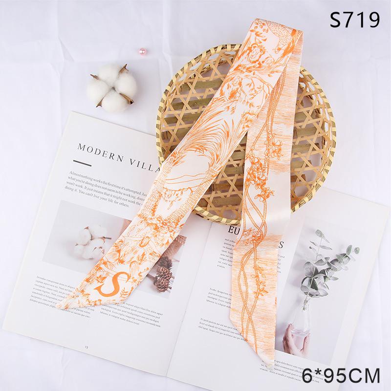 Versatile Vintage Silk Scarf: Hair Tie, Headband, Bag Accessory