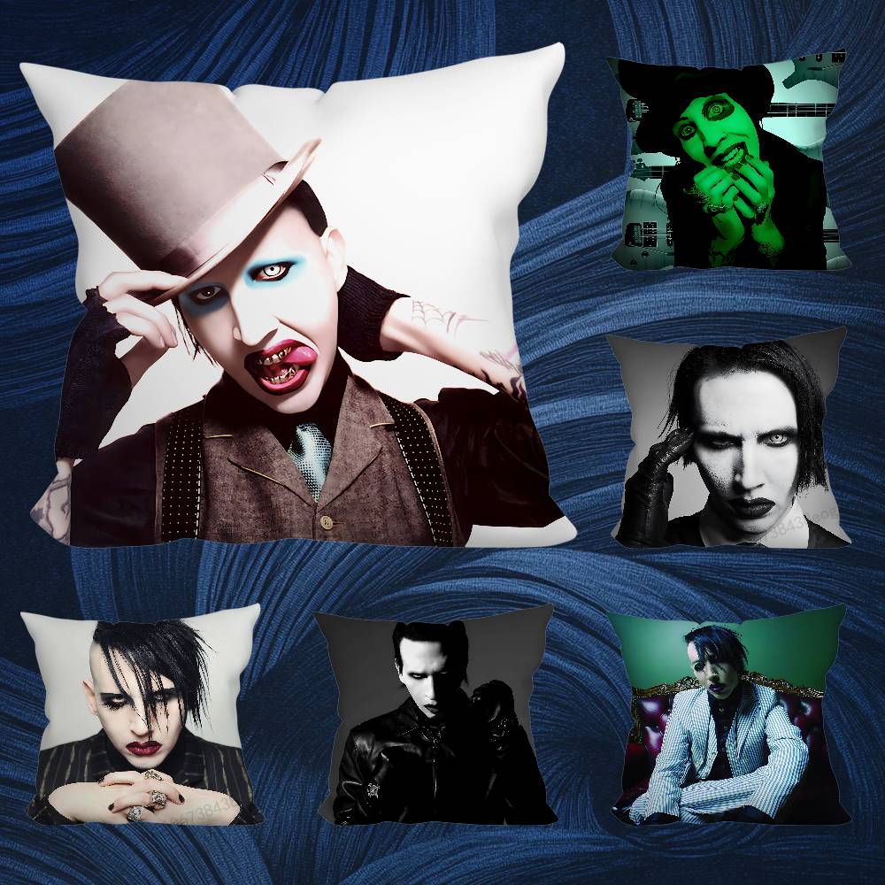 Singer M-Marilyn M-Mansons Throw Pillow Case For 45*45cm,55*55cm,30*30cm For Home Bedroom Decoration And Protector