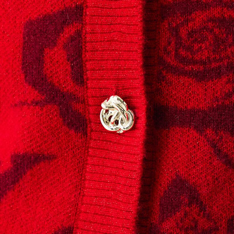 PALUOPO Women's Romantic Rose Cashmere Cardigan