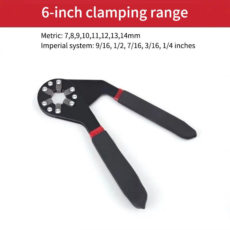 

6 &8 Magic Wrench Multi-Purpose External Hex Tool Alloy Steel Adjustable Grip for Bolts Manual Heavy Duty Wrench Set