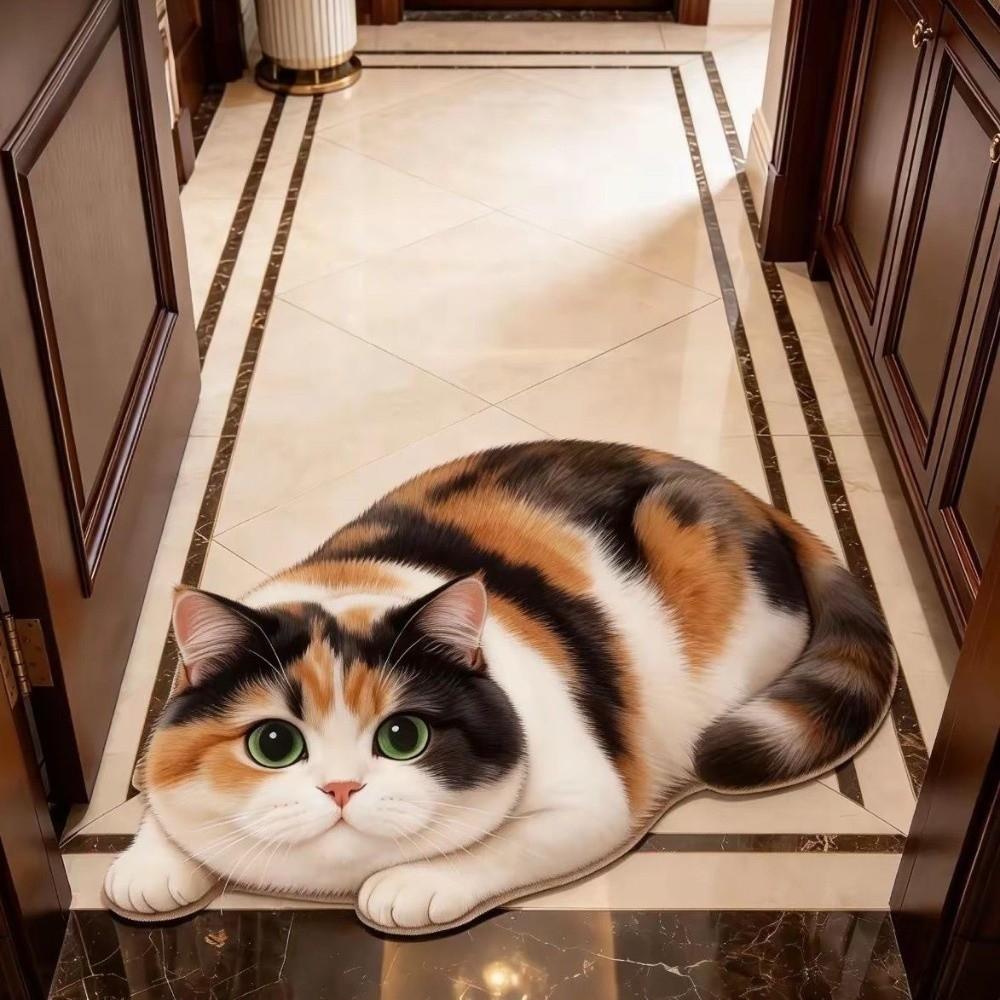 Non-Slip Home Decor Carpet Anti-fouling Cartoon Carpet Soft Cat-Shaped Area Rug  Bedrooms