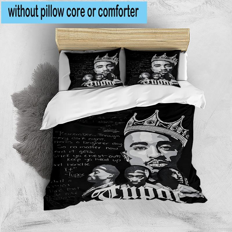 3PCS Rap Legend In Blue 3pcs Bedding,Including 3PCS Duvet Cover And 2pcs Pillowcases Perfect for Christmas,Ideal for Bedroom, Dormitory