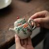 Hand Drawn Beautiful Flower Teapot Tea Maker Tea Kettle Tea Ceremony Lady Tea Set Kungfu Tea Set Ball Hole Filtration Single Pot