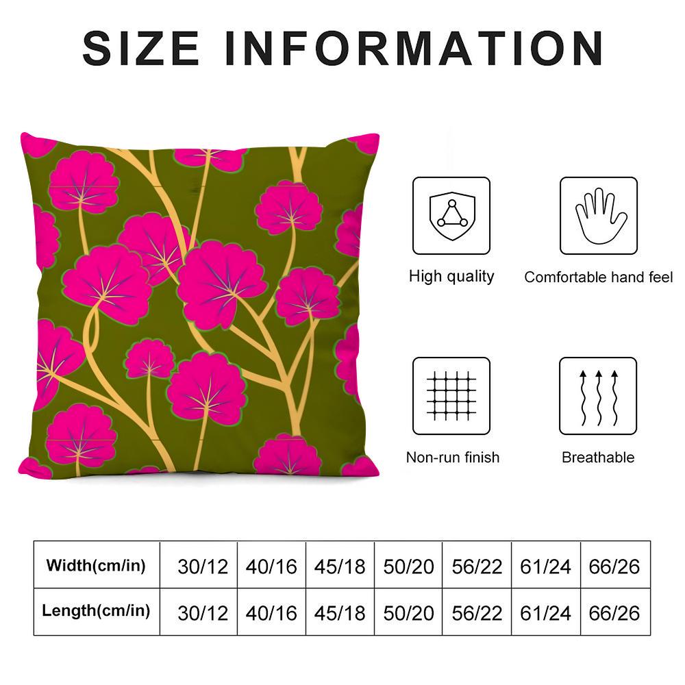 Flower Ins Cushion Cover Pillowcase Ultra Soft Skin Friendly Fabric Cloud Like Comfort & Concealed Zipper