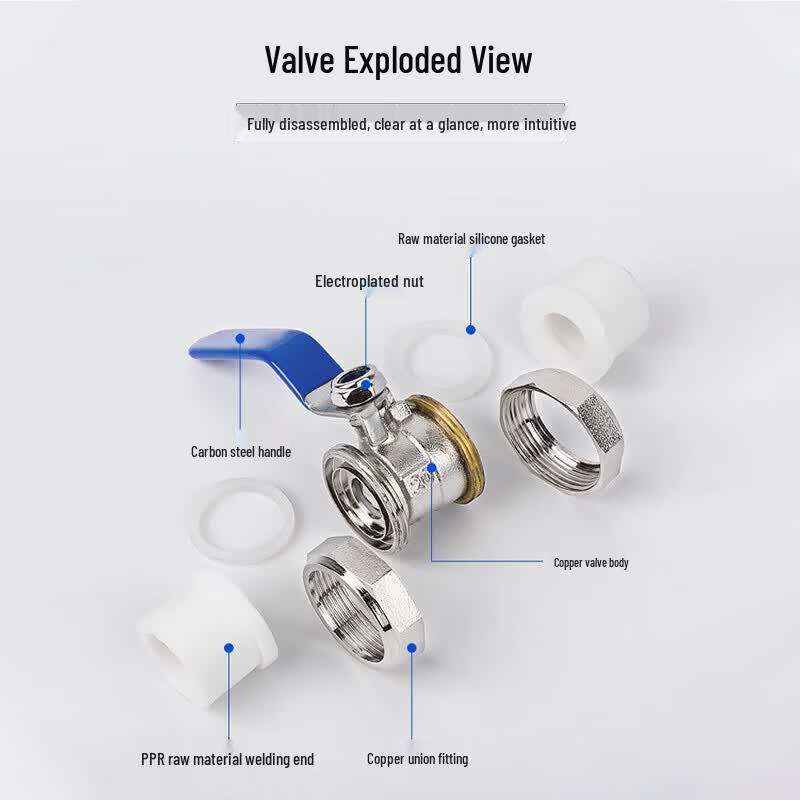 PPR Hot-Melt Internal/External Thread Copper Ball Valve