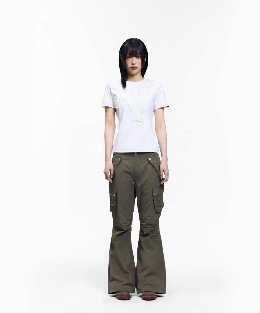 AAKAM Flare Ripstop Cargo Pants (Khaki)