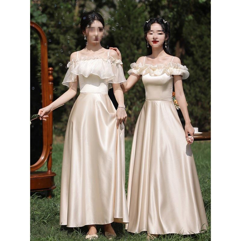 2025 Summer Satin Bridesmaid Gown - Elegant Simple Style