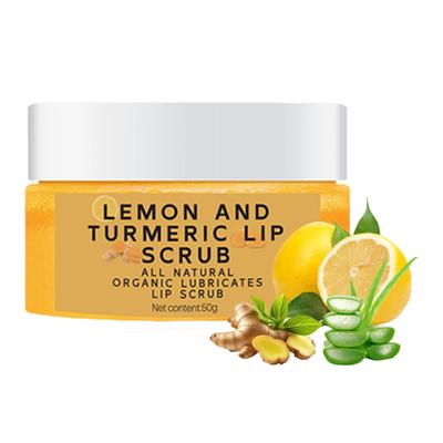 1/2 ks kurkumový peeling na rty s citronovou aloe vera přírodní exfoliátor pro tmavé rty 50 g
