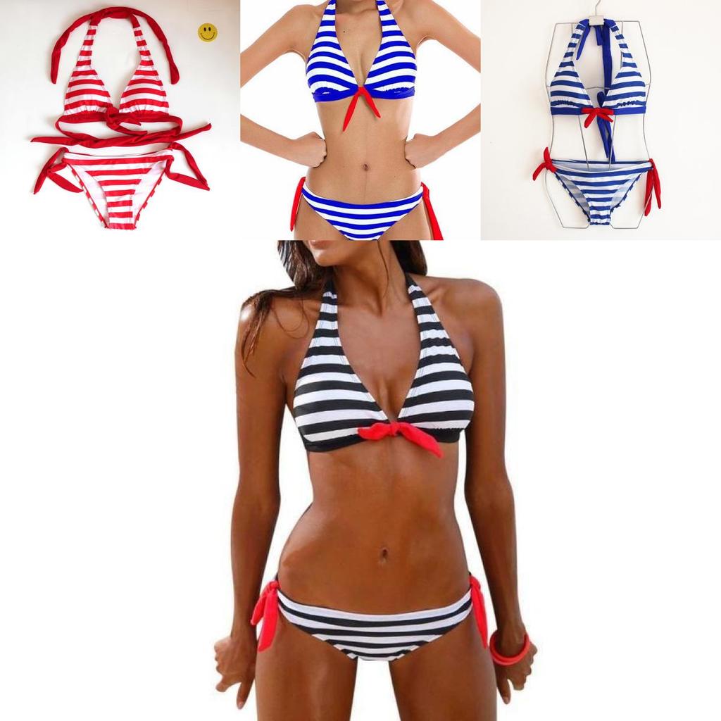 Stylish Striped Women Swimsuit Sexy Bikini Set Perfect For Summer Adventures