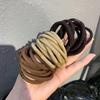 10PCS Brown Color Twill Elastic Rubber Hair Bands Korean Simple Hair Rope Stretch Women Girls Hair Ties Scrunchies Accessories
