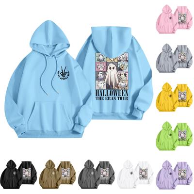 Women's Fashion Women's Lightweight Long Sleeve Pullover With Pockets Halloween Print Hoodie