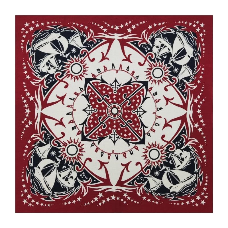 Sailing Pattern Print Bandana Western Paisleys Bandanas Fashion Scarf Street Dance Headscarf Hiphop Head Covering 1