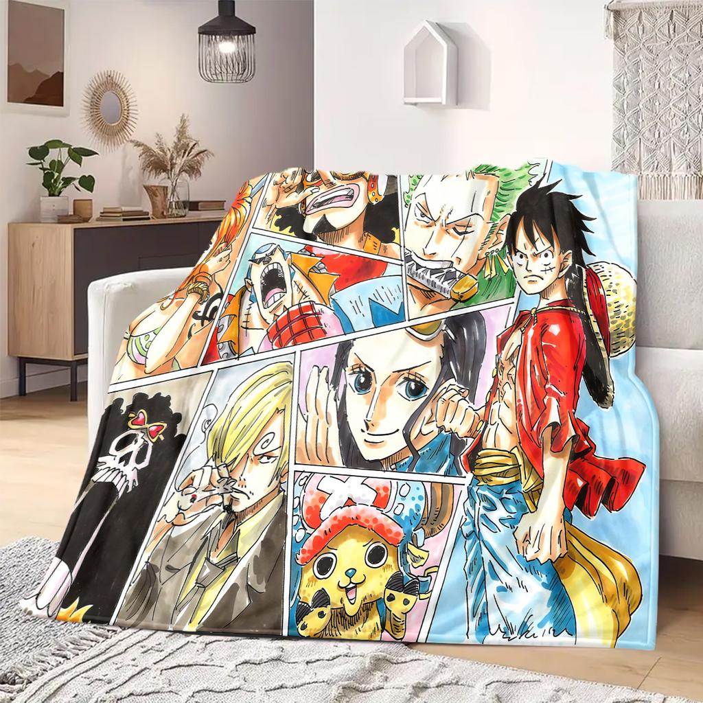 ONE PIECE Anime Print Blanket Warm Comfortable Flannel Blanket Suitable for Bedrooms,Sofas, Beds,Chairs,Travel -QIAO87