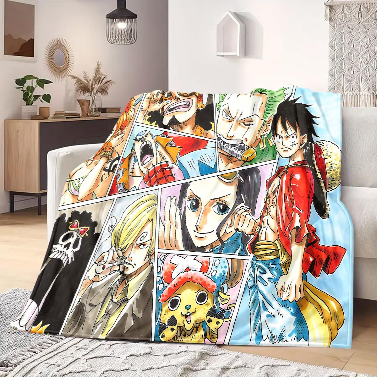 

ONE PIECE Anime Print Blanket Warm Comfortable Flannel Blanket Suitable for Bedrooms,Sofas, Beds,Chairs,Travel -QIAO87 75x90cm