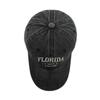 Vintage gewaschene Cowboy-Baseballkappe für Herren Damen FLORIDA Stickerei Sonnenkappe Lässige Snapback Hip Hop Mütze Gebogener Schirm Softtop-Hut