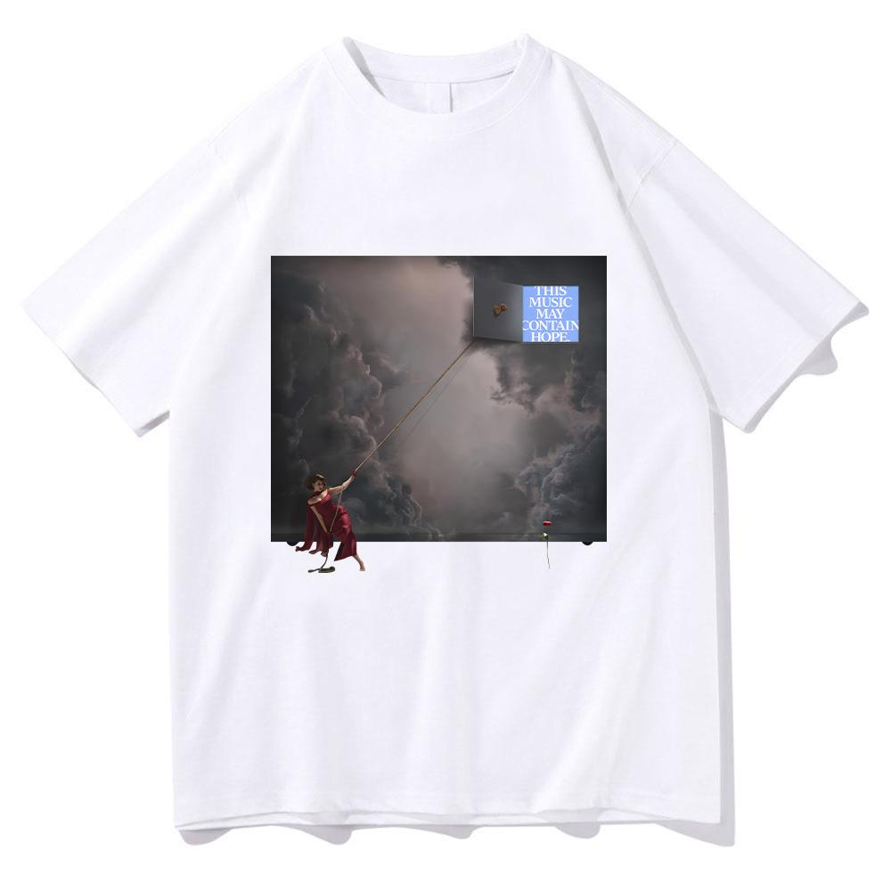 RAYE This Music May Contain Hope Second Album Cover Print T-Shirt Men's Clothing Fashion Men Women Cotton Top Short Sleeve Tees
