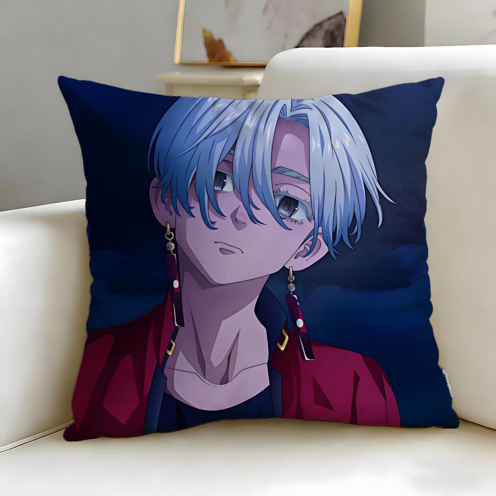 Popular Anime Tokyo Revengers Cushion Cover Soft & Easy-Wash Pillow Case – Versatile For Couch, Bed, Travel And Office