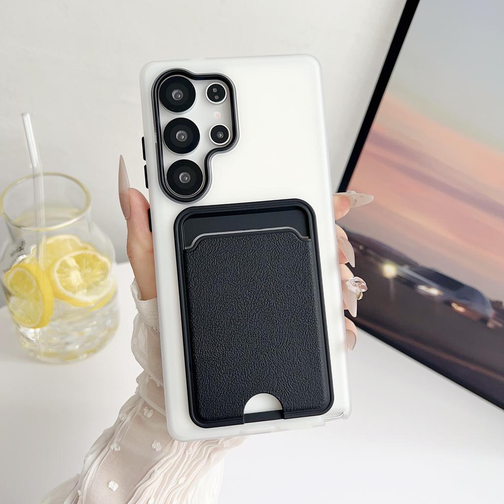 Luxury 2-in-1 Leather Wallet Card Slots Holder Phone Case for Samsung S25 S24 S23 Ultra Plus FE S25 Edge Shockproof Matte Cover