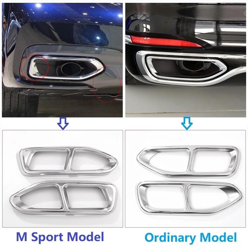 

Хвостовая труба из нержавеющей стали, модифицированная накладка для BMW 7 серии G11 G12 2016-украшение выхлопных труб автомобиля