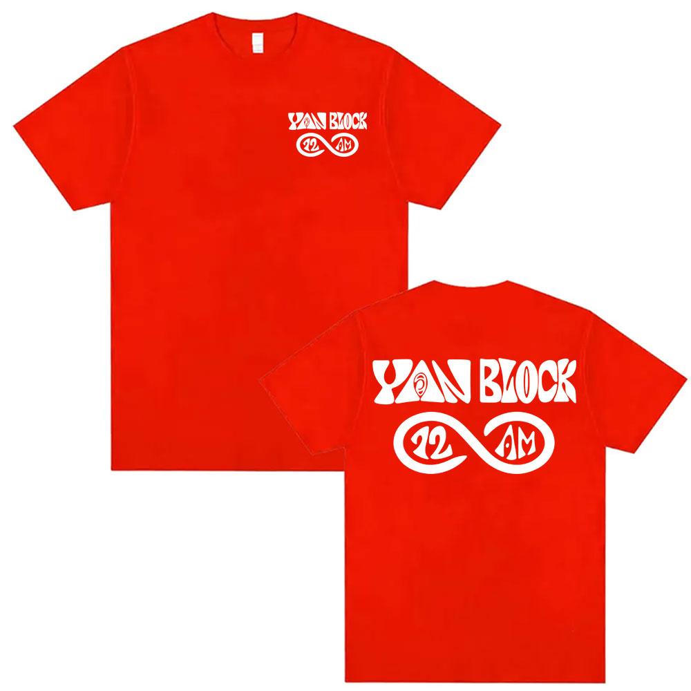 Rapper Yan Block Album Logo T Shirts Men Womens Fashion Hip Hop Streetwear T Shirt Summer Casual Cotton Short Sleeve Tshirts M