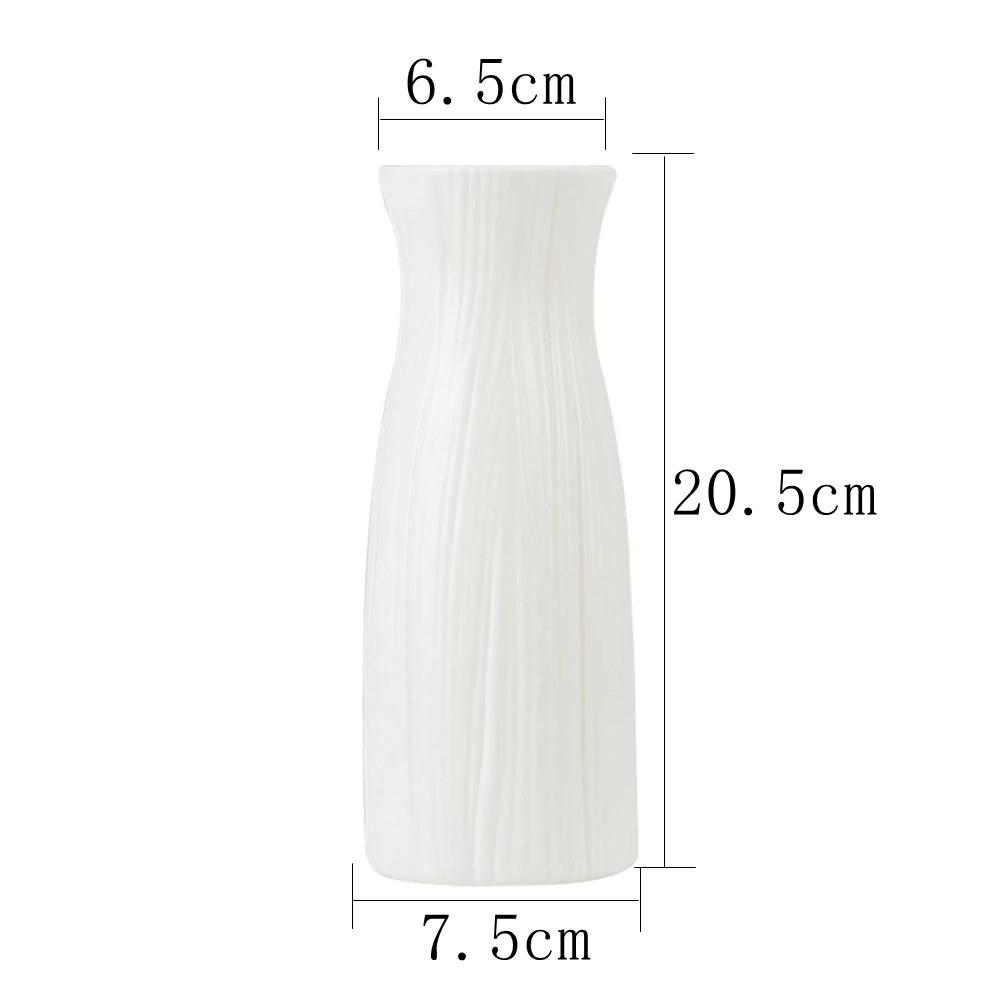 1PCS Plastic Vase Home for Decoration White Imitation Ceramic Flower Pot Plants Basket Nordic Wedding Decorative Dining Bedroom