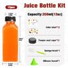 12pcs 12oz Plastic Juice Bottles, Reusable Juice Containers with Black Tamper Proof Lids, Brush, Funnel and Labels, Clear Juice Containers for