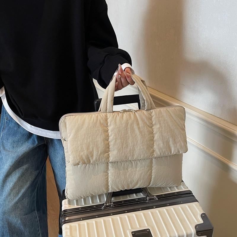 15 Inch Quilted Laptop Case Puffy Laptop Bag with Handle Notebook Bag for Women Men Travel School Work
