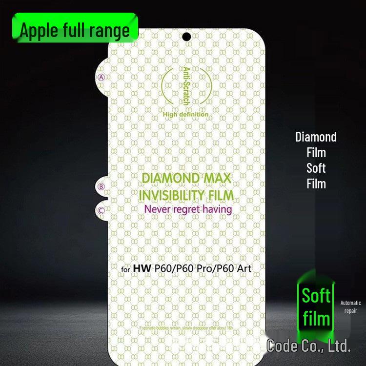 Compatible Hydrogel Film for Apple Devices: 17 Pro Ceramic, 15 HD Soft, 13 Frosted, 12 Mobile, 14 Max.