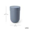 Official Umbra Touch Can Trash Can, Slate Blue, with Swing Lid, Round, 6L Capacity
