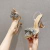 Eilyken Sexy Crystal Women Pumps Diamond PVC Transparent High Heels Sandals Street Style Ladies Mules Shoes Zapatos De Mujer