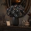 Festive Halloween Accents Eyeball Flower Stem, Artificial Rose Floral Pick with Eyeball, Spooky Branch Decoration Gothic Black Branches for Vase, Home