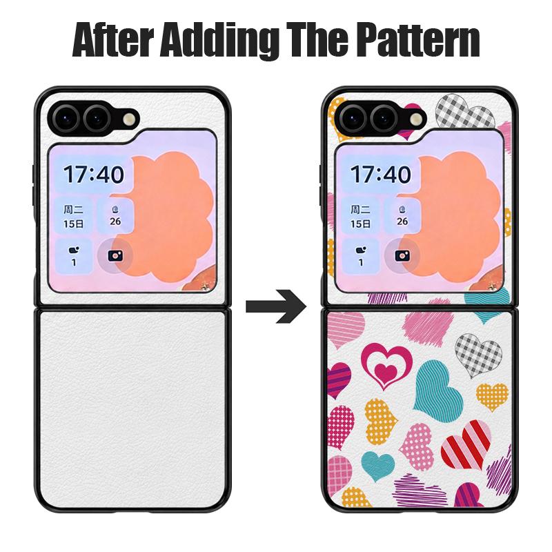 Cute Candy Love Heart Case For Samsung Galaxy Z Flip 8 7 6 5 Flip8 Flip7 Flip6 Luxury Leather Skin Hard Folding Phone Cover