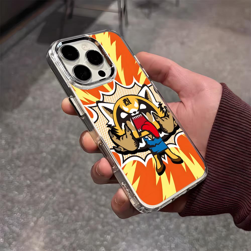 

Cute A-Aggretsuko Phone Case For IPhone 17 Air 16 E 15 14 13 12 11 Plus Pro Max Electroplated Transparent Soft Shell iPhone 11 Pro Max