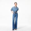 VEROMODA Women's Lyocell Blend Tie-Sleeve Denim Shirt