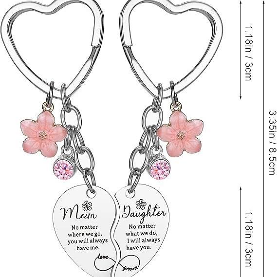 Mother's Day Heart Keychain & Pendant: Best Friend Stainless Steel Mood Necklace Gift