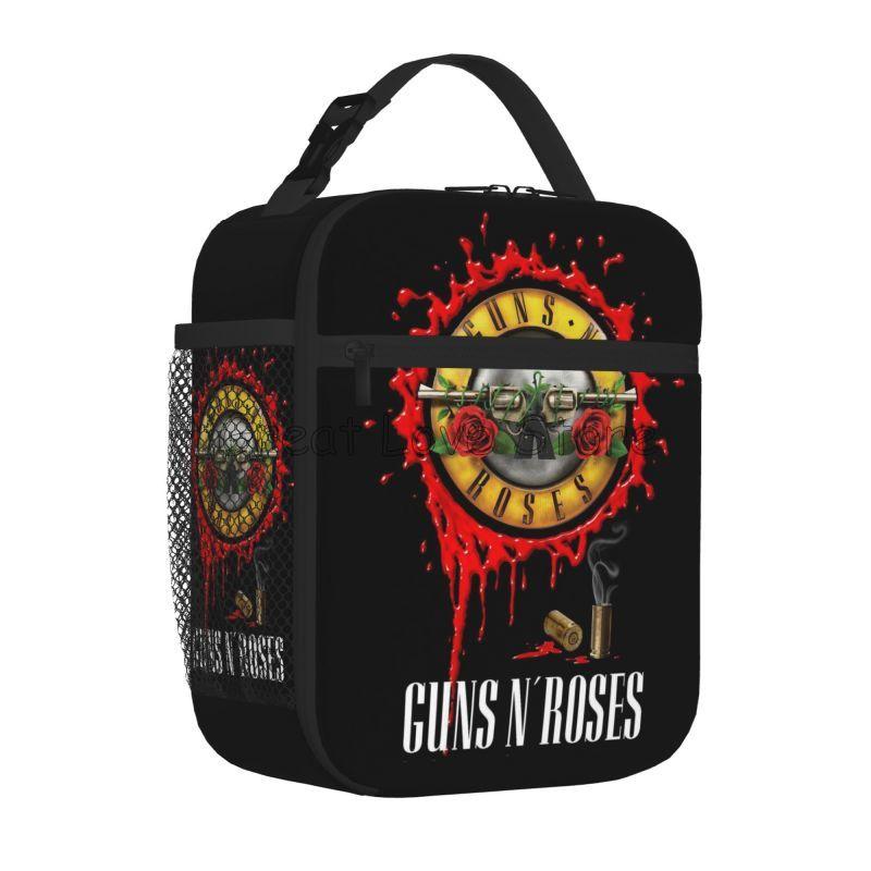 

Heavy Metal Guns N Roses Thermal Lunch Bag Portable Insulated Lunch Bento Box for Women Men Work Travel Picnic Food Storage Bags