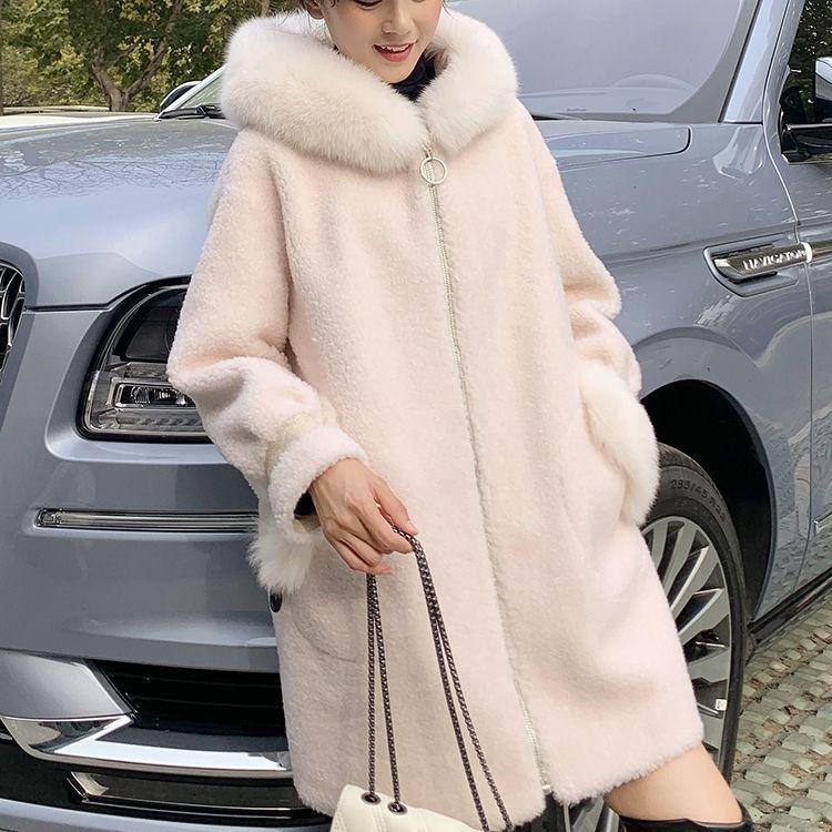 

Осень и зима новая женская куртка высокого класса из стриженой овчины, куртка из искусственного меха, свободная куртка с капюшоном на хлопковой подкладке XS