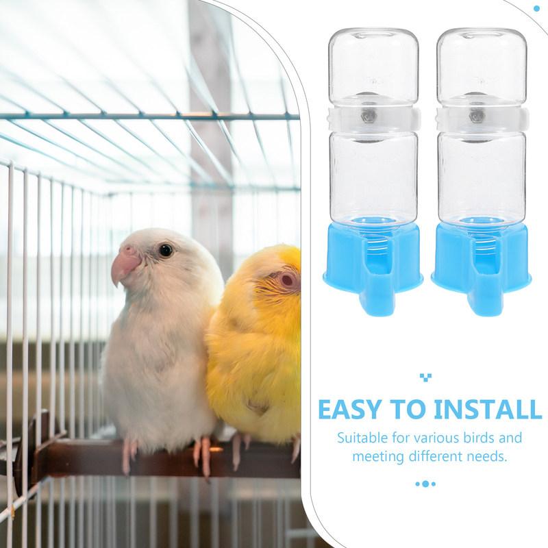 2Pcs Bird Waterer Automatic Bird Cage Water Feeder Sturdy Easy Clean Plastic Water Dispenser for Parrots Parakeets Hamsters