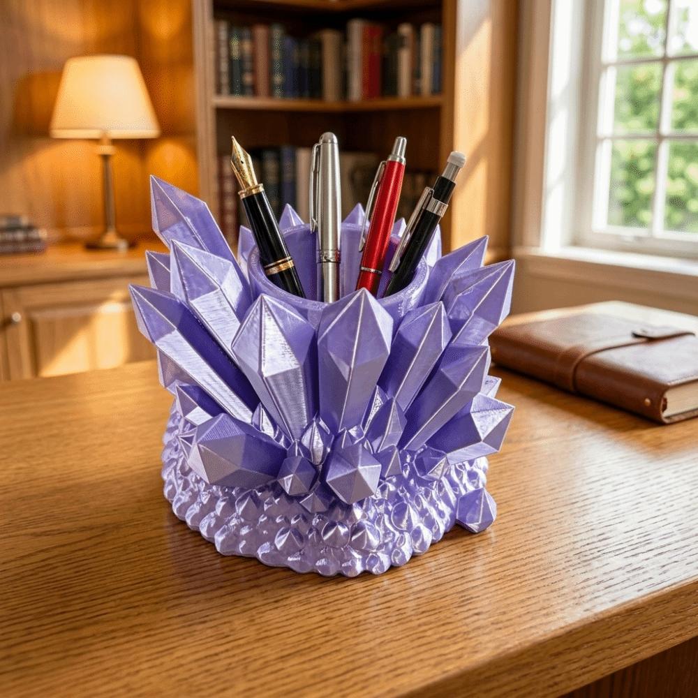 Creative 3D Printed Pen Stand Plastic Desktop Organizer Sweet Style Makeup Brush Storage Box Girl