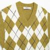 Spring 2025 European & American Style Diamond Pattern Jacquard Knit Vest for Women