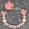 Baby Pacifier Clip Personalised Name Dummy Nipple Holder Chains Newborn Feeding Newborn Custom Pacifiers Clip Chew Teething Toys