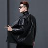 Men's Genuine Sheepskin Leather Windproof Lapel Jacket