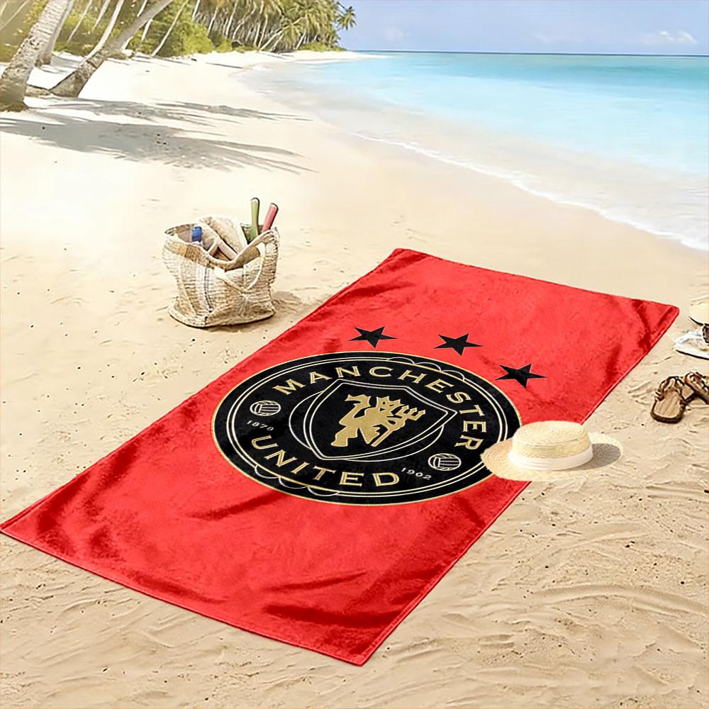 Red Manchester United Towel Beach Towel Quick-drying for Travel Outdoor Sports Jogging Beach and Swimming