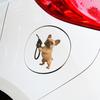 Fun Fuel Cap Sticker Cute Dog Cat Mouse Car Sticker Waterproof