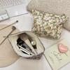 Corduroy Floral Makeup Pouch Women  Inner Bag Portable Large Capacity Makeup Case Cosmetic Organizer Bags Travel Toiletry Bag