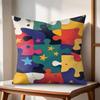 Fun puzzle patterns Cushion Cover Natural Linen Organic Fabric DoubleSided Printing Couch Pillow Covers Home Decor