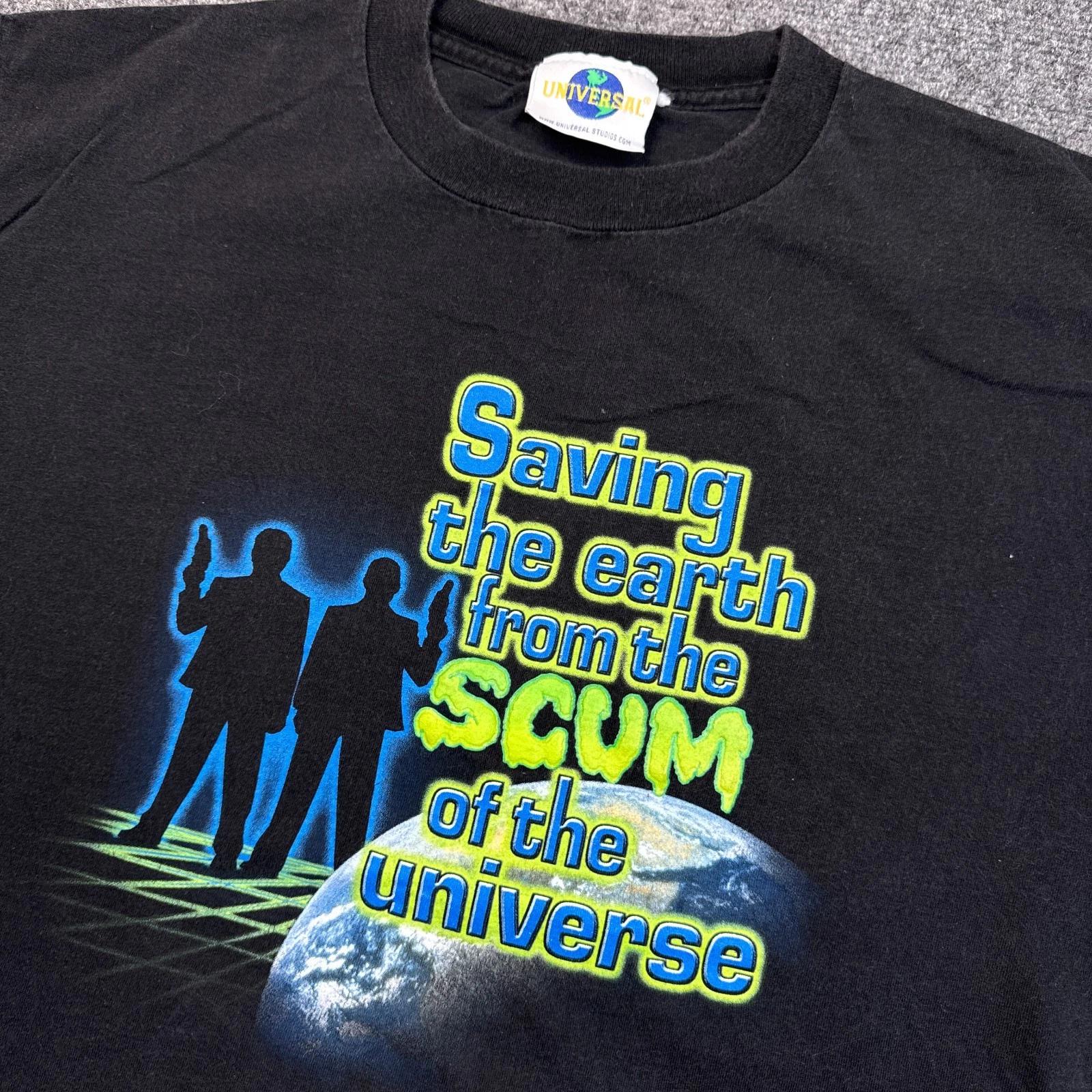 

Vintage RARE Universal Men in Black MiB T Shirt Adult Size Large Black Alien XL